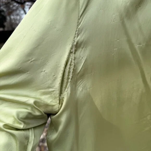 Vintage 50's-60's Coat Size L/XL Mint Green Bouclé Single Breasted Notched Colla - Picture 16 of 16